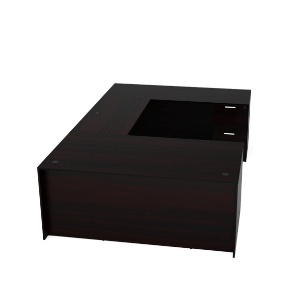 Kai Espresso Gray U-Shaped Desk with File/File Ped