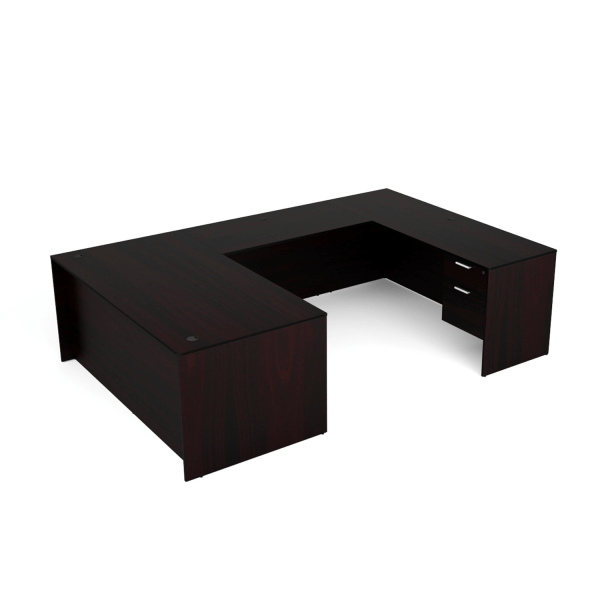Kai Espresso U-Shaped Desk with Suspended Ped