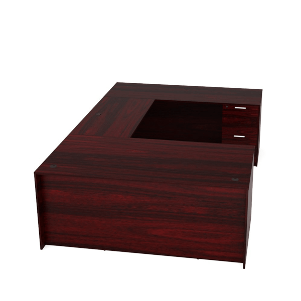 Kai Mahogany U-Shaped Desk with File/File Ped
