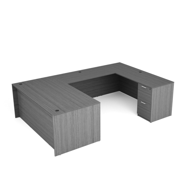 Kai Samoa Gray U-Shaped Desk with File/File Ped