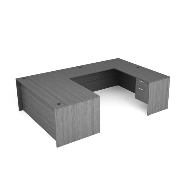 Kai Samoa Gray U-Shaped Desk with Suspended Ped