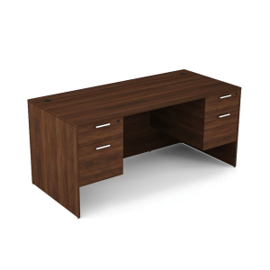 Kai Walnut Rectangular Desk with Double Suspended Peds