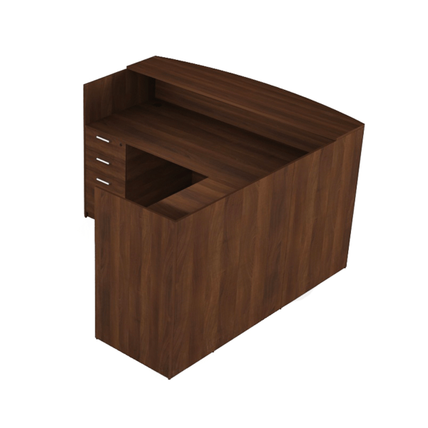 Kai Walnut Reception Desk with Single Full Ped