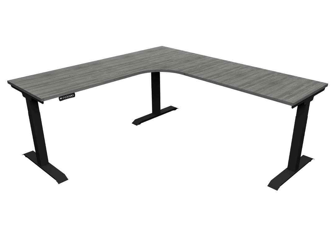 iRize Height Adjustable Desk Samoa Gray Top Black Base