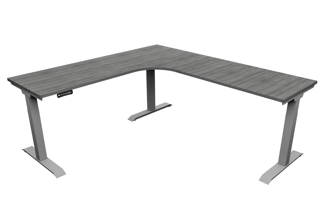 iRize Height Adjustable Desk Samoa Gray Top Silver Base