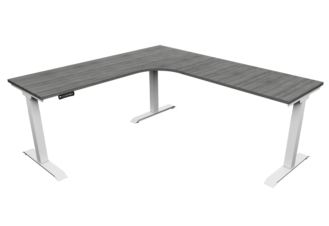 iRize Height Adjustable Desk Samoa Gray Top White Base