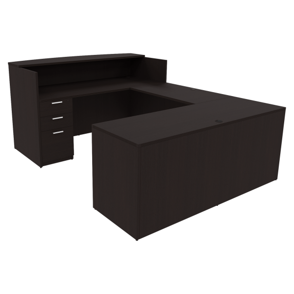 Kai U Shaped Reception Desk with Double Full Pedestals, 71" x 102" - Image 4