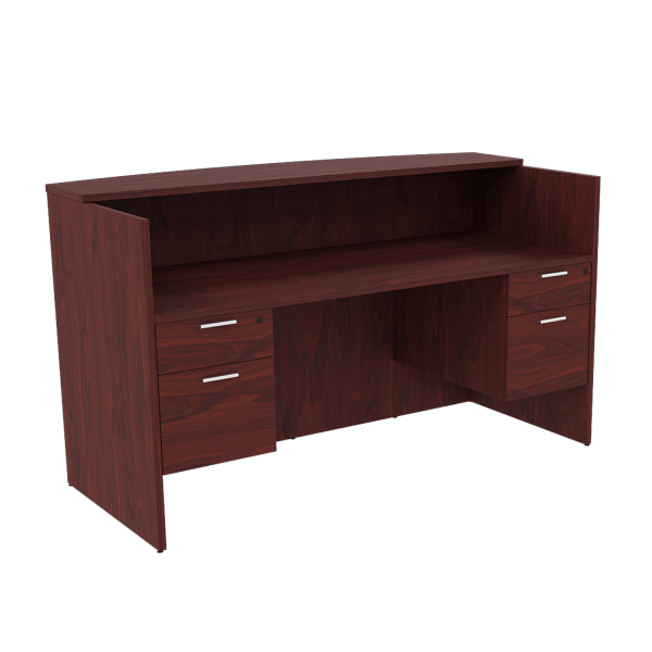 Kai Reception Desk with Double Suspended Pedestals, 30" x 71" - Image 2