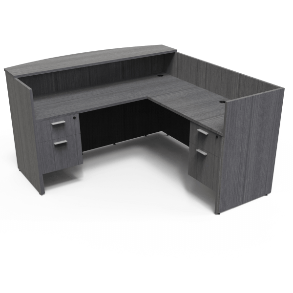 Kai L Shaped Reception Desk with Double Suspended Pedestals, 71" x 72"