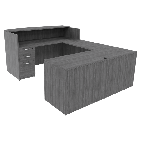 Kai U Shaped Reception Desk with Double Full Pedestals, 71" x 102"