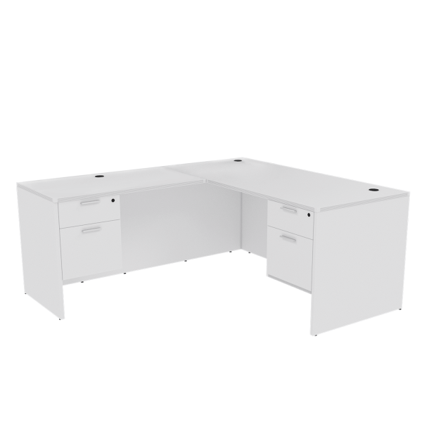 Kai L Shaped Desk with Double Suspended Pedestals, 71" x 78" (71" W Desk, 42" W Return)