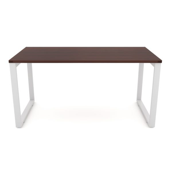 i5 Industries Metal Leg Desk Mahogany and White