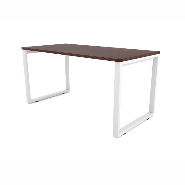 i5 Industries Metal Leg Desk Mahogany and White