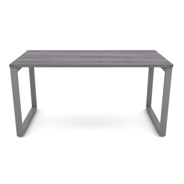 i5 Industries Metal Leg Desk Samoa Gray and Silver
