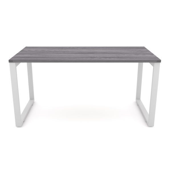 i5 Industries Metal Leg Desk Samoa Gray and White
