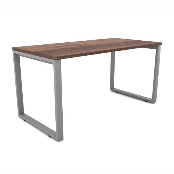 i5 Industries Metal Leg Desk Walnut and Silver