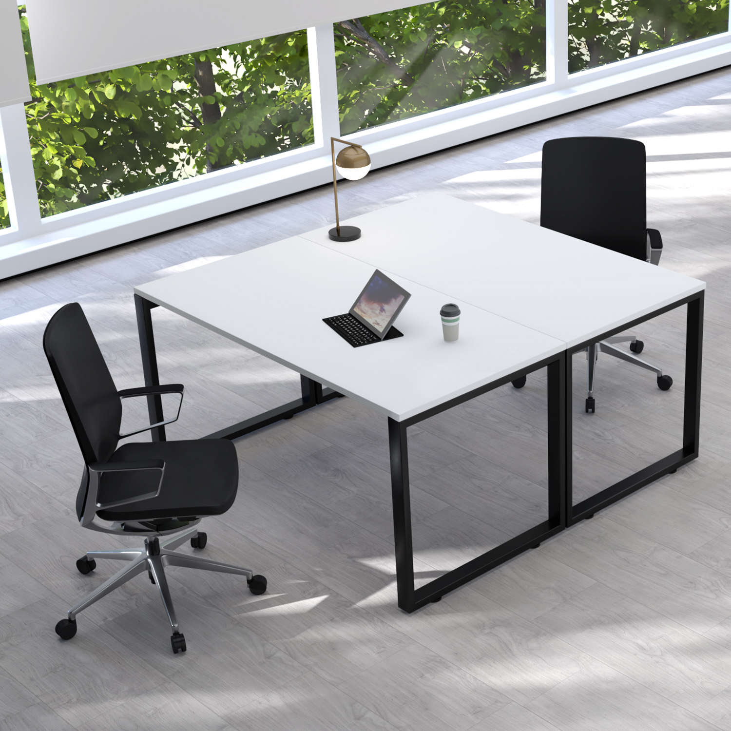 i5 Industries Fusion Office Scene Matte White and Black