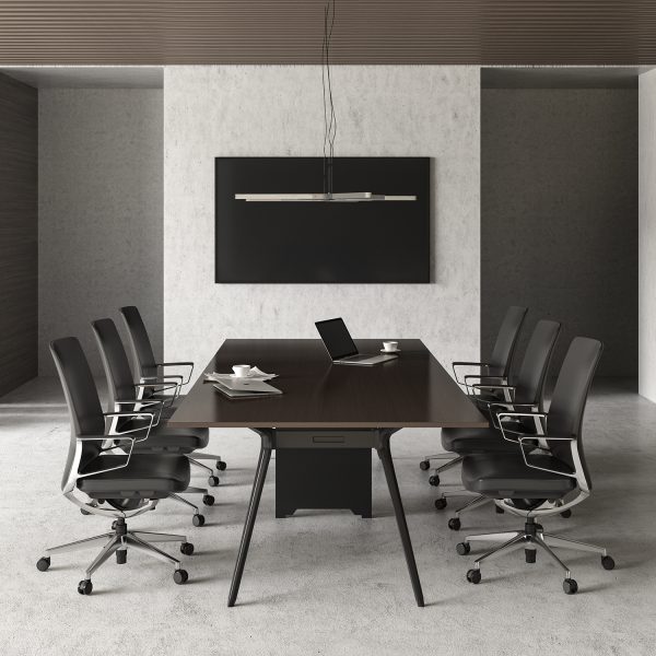 Gravity Conference Chair Black Leather Office Scene 2