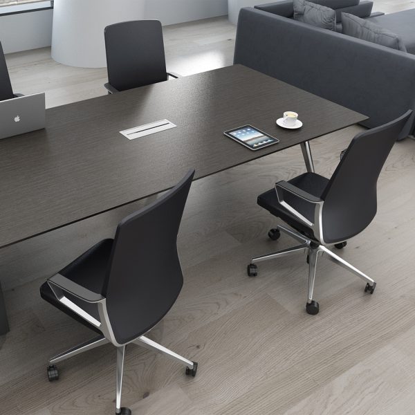 Gravity Conference Chair Black Leather Office Scene 4