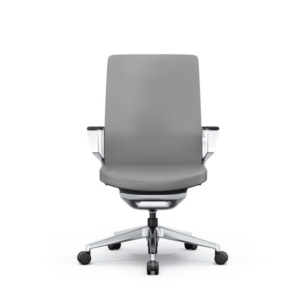 Gravity Conference Chair - Gray Leather - Image 5