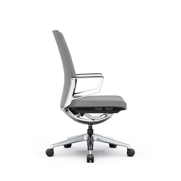 Gravity Conference Chair - Gray Leather - Image 4