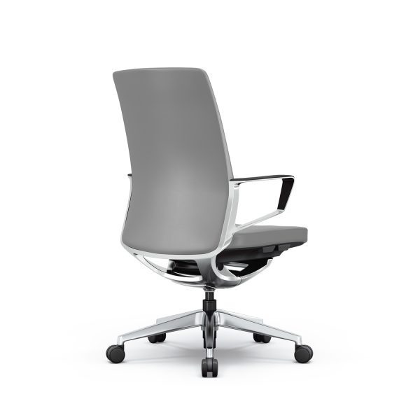 Gravity Conference Chair - Gray Leather - Image 3