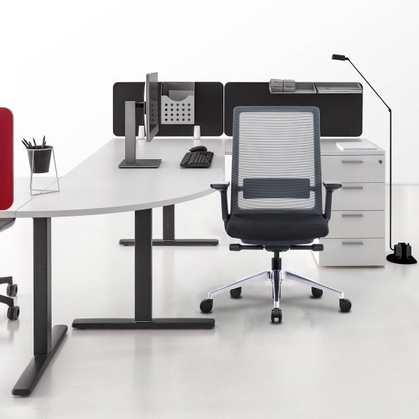 Gravity Task Chair Black Mesh Black Seat Office Scene Landscape
