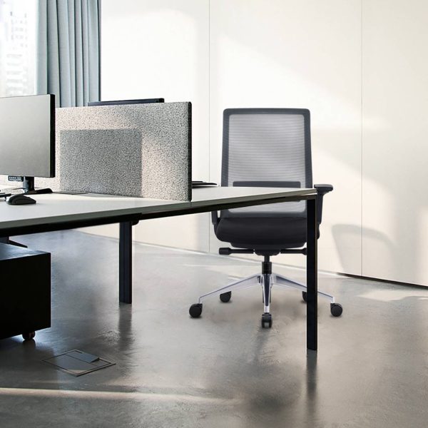 Gravity Task Chair Black Mesh Black Seat Office Scene Portrait