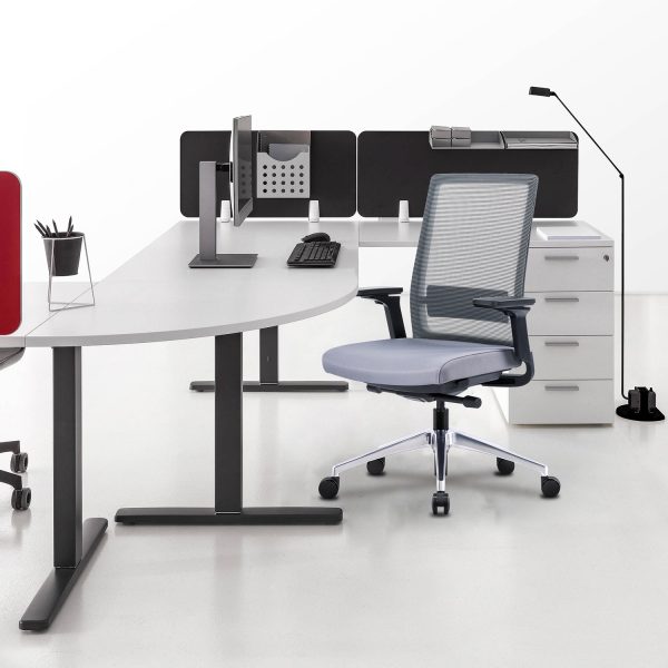 Gravity Task Chair Black Mesh Gray Seat Office Scene Landscape