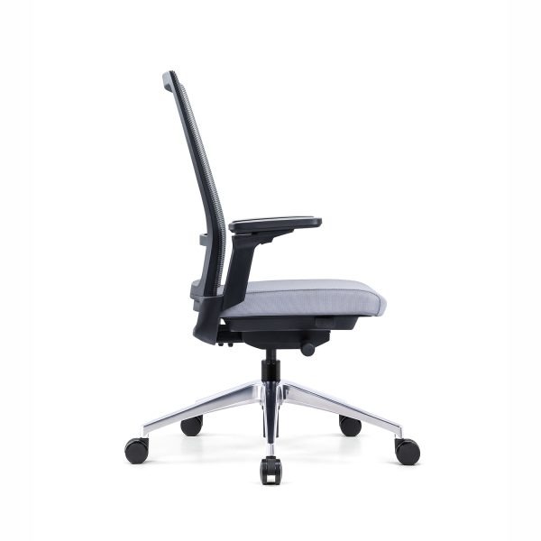 Gravity Task Chair Black Mesh Gray Seat Side 2