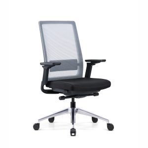 Gravity Task Chair Gray Mesh Black Seat Side 1