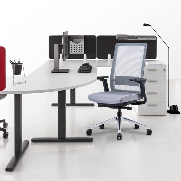 Gravity Task Chair Gray Mesh Gray Seat Office Scene Landscape