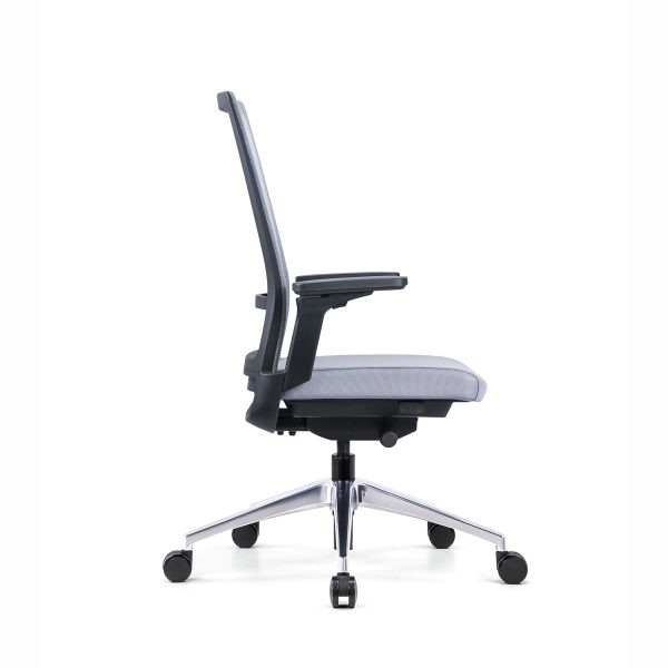 Gravity Task Chair Gray Mesh Gray Seat Side 2