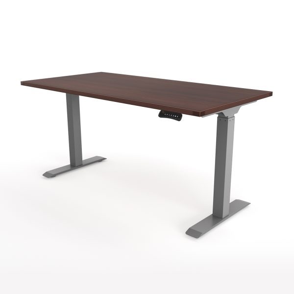 i5 Industries Standing Desk Mahogany and Silver