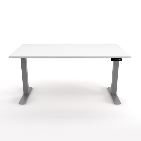 i5 Industries Standing Desk Matte White and Silver