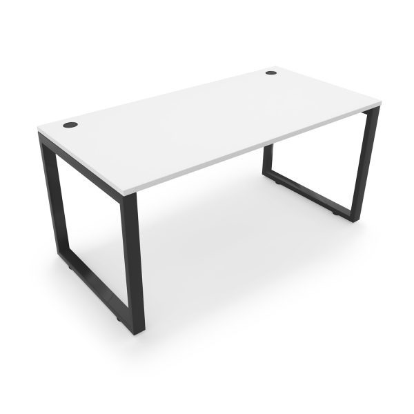 Fusion Metal Leg Desk with Grommets, 24" x 48" - Image 5