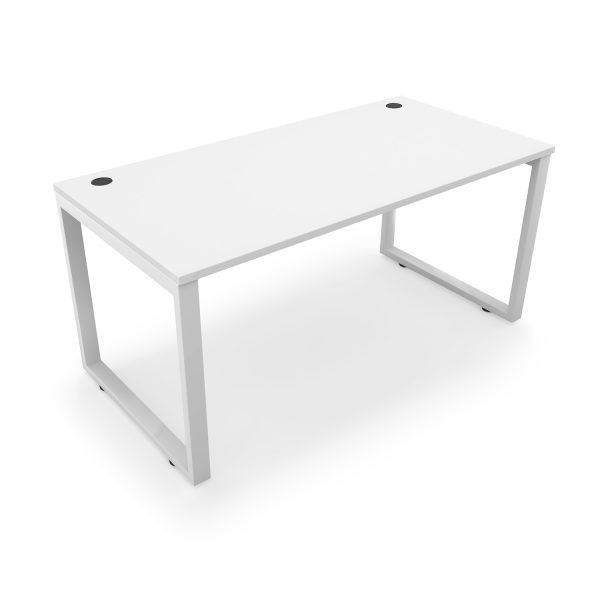 Fusion Metal Leg Desk with Grommets, 36" x 72" - Image 3