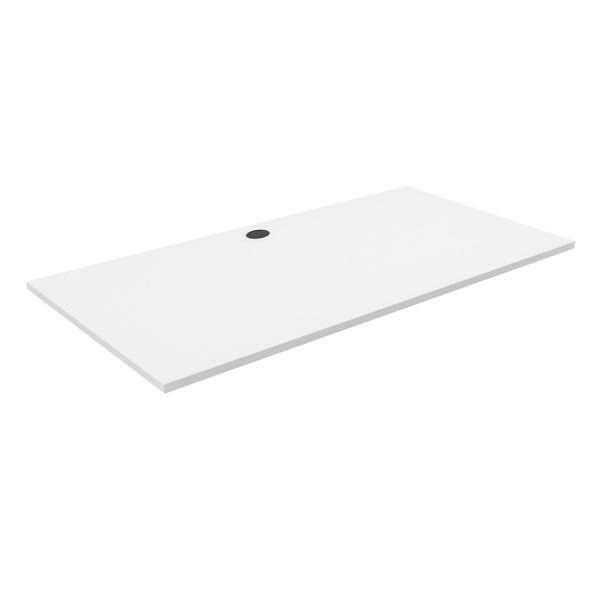 Kai Fluted Rectangular Worksurface with Grommet, 24" x 42" - Image 3