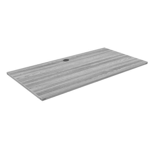 Kai Fluted Rectangular Worksurface with Grommet, 24" x 42"