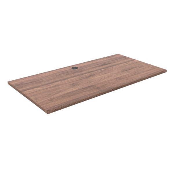 Kai Fluted Rectangular Worksurface with Grommet, 24" x 42" - Image 2