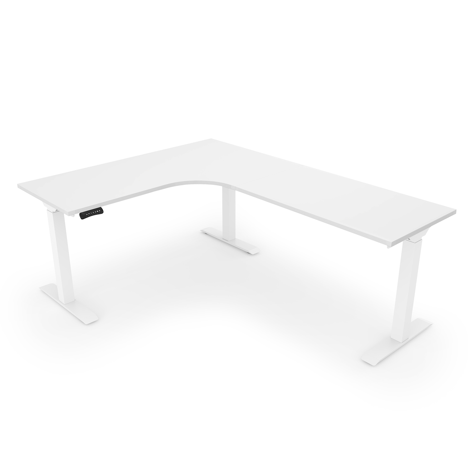 iRize Fluted Extended Corner Top Standing L-Desk, 71" x 72" - Image 2