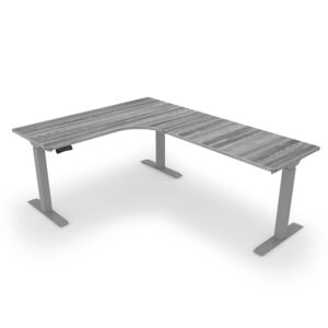 iRize Fluted Extended Corner Top Standing L-Desk, 71" x 72"