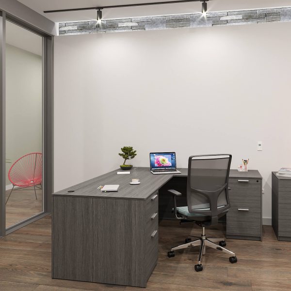 Kai L Shaped Desk with Double Full Pedestals, 71" x 78" (71" W Desk, 48" W Return) - Image 6