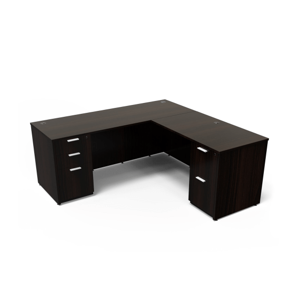 Kai L Shaped Desk with Double Full Pedestals, 71" x 78" (71" W Desk, 48" W Return)