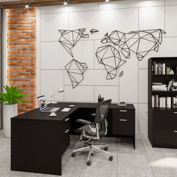 Kai L Shaped Desk with Double Suspended Pedestals, 66" x 72" - Image 4