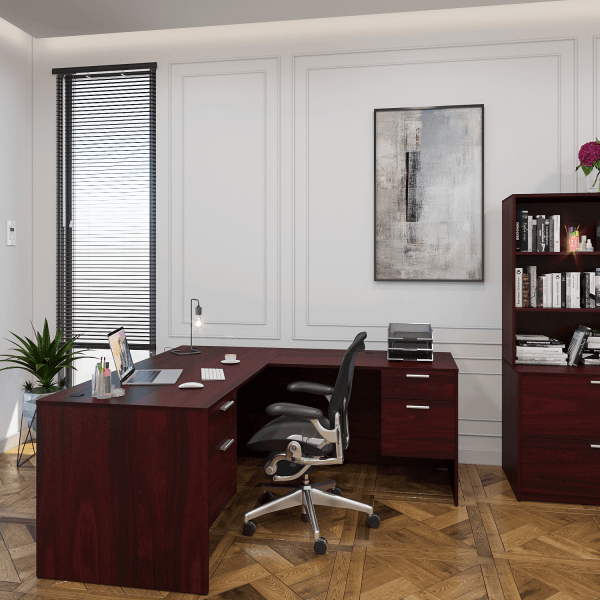 Kai L Shaped Desk with Double Suspended Pedestals, 66" x 72" - Image 3