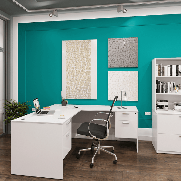 Kai L Shaped Desk with Double Suspended Pedestals, 66" x 72" - Image 5