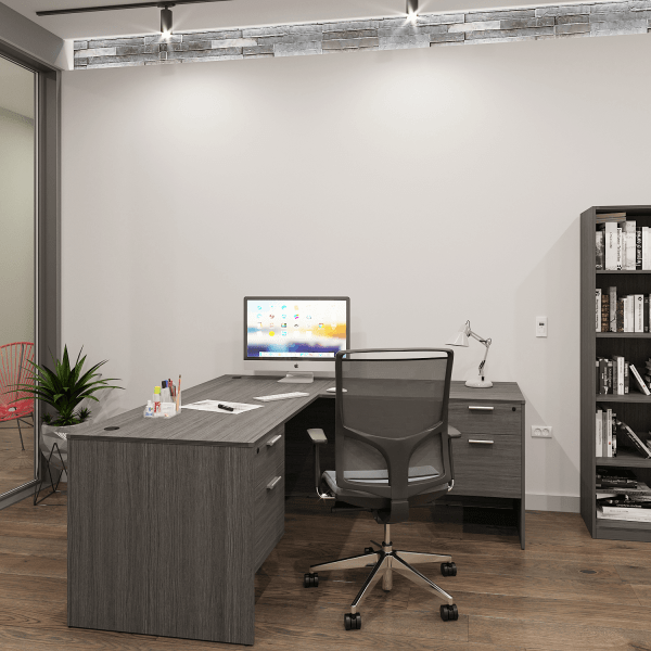 Kai L Shaped Desk with Double Suspended Pedestals, 66" x 72" - Image 6