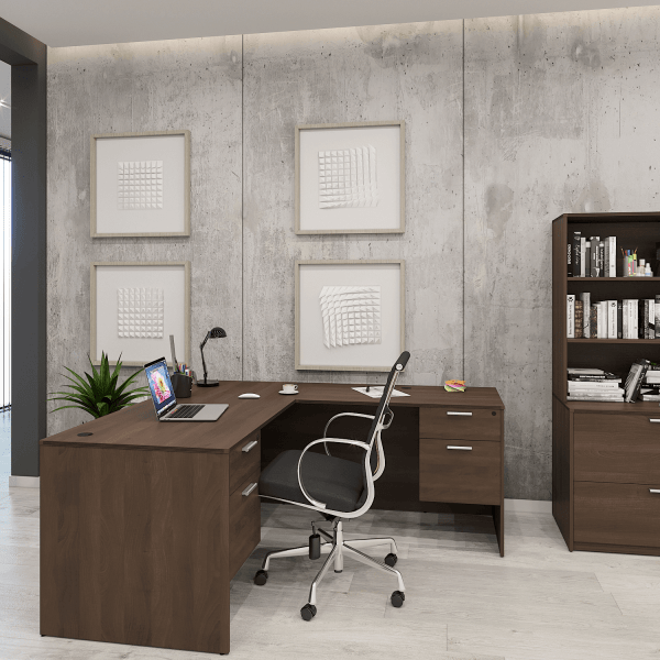Kai L Shaped Desk with Double Suspended Pedestals, 66" x 72" - Image 2