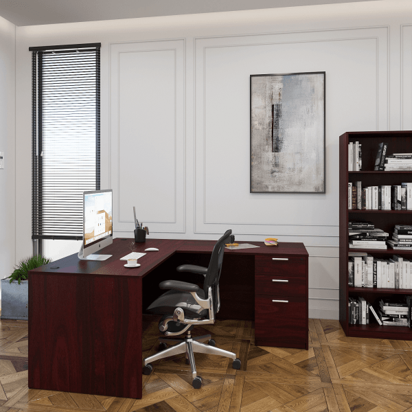 Kai L Shaped Desk with Full Pedestal, 71" x 84" - Image 3
